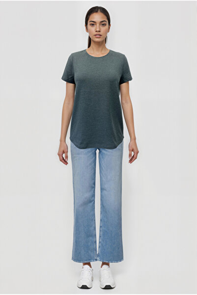 WESTMARK LONDON Dark Gray Melange Crew Neck Short Sleeve Women's T-Shirt Tess