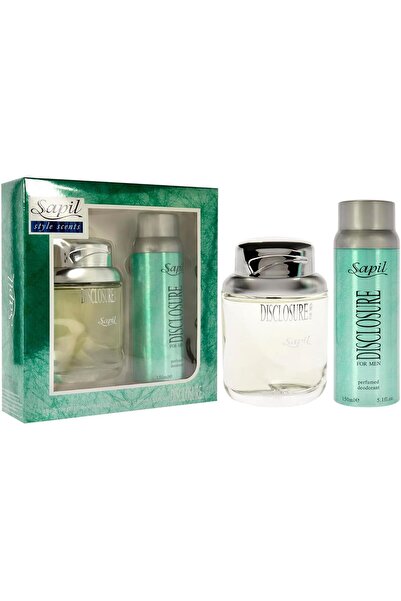 sapil Discloser Eau de Toilette for Men 100 ml + Discloser Scented Deodorant 150 ml, Green
