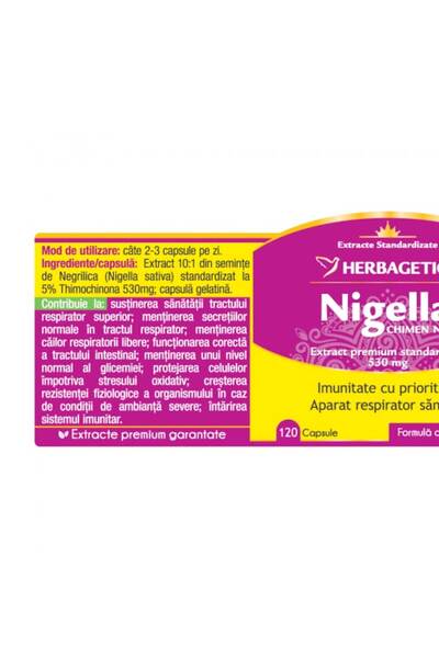herbagetica Nigella Sativa, Pack 120+120 capsules – Immunity, Digestion & Detox