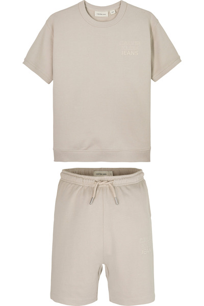 Calvin Klein Boys Chateau Gray Logo Embroidered Short Sleeves T-Shirt Set