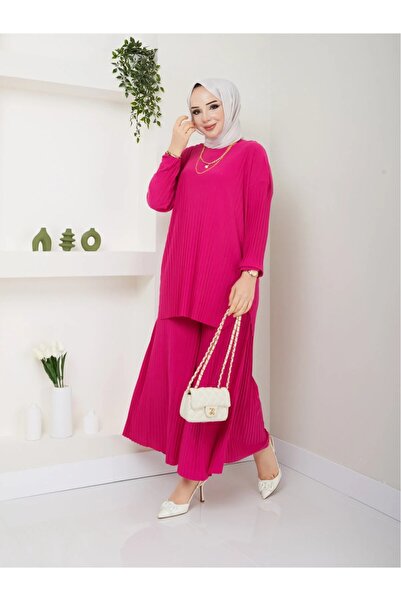 modapark.ist Women's New Season Self-Folded Stylish Skirt-Looking Pants Tunic Set