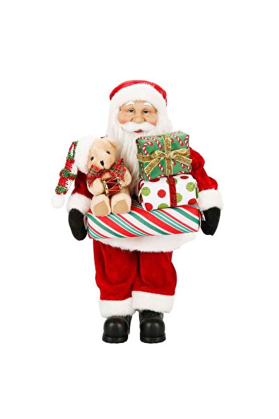 Sunman Hediye Paketi Taşıyan Noel Baba Dekoratif Biblo 45 cm