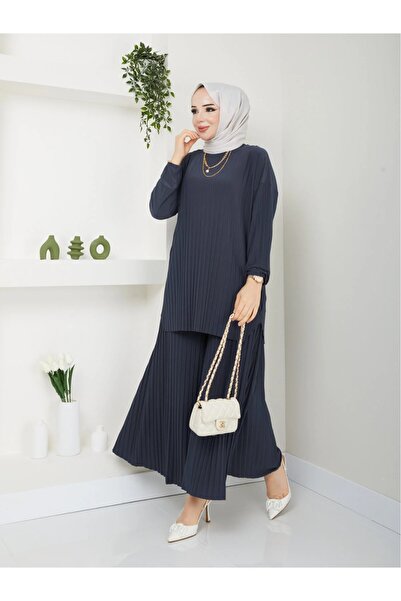 modapark.ist Women's New Season Self-Folded Stylish Skirt-Looking Pants Tunic Set