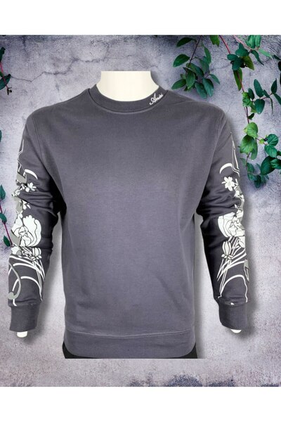 YusGos Unisex Men/Women High Quality Sleeve Printed Cotton Crew Neck Sweatshirt