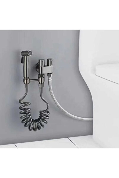 Kolay Montajlı Klozet & Banyo Temizleme Seti - (Açık Gri)