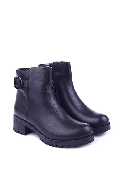 Castle Black 2685-1 Thermo Sole 4.5 cm Heel Genuine Leather Women's Boots