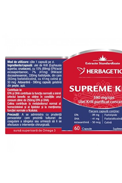 herbagetica Super Krill Herbagetica, Promo Pack 60+60 Capsules – Superior Omega-3 for Heart, Brain and Joints