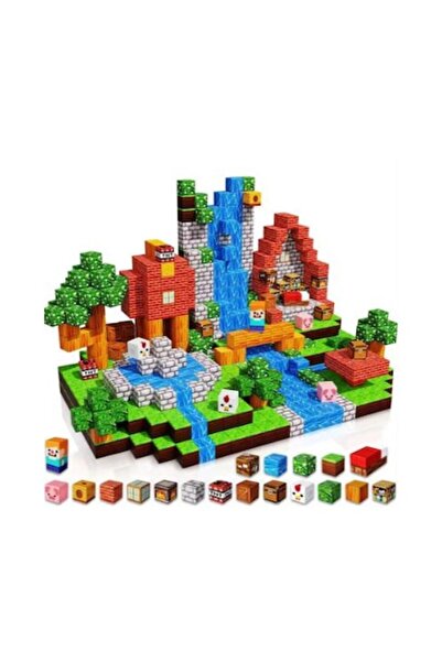 OEM Set of 100 Magnetic Building Blocks - ANIMAL HOUSE (STEM Montessori, Multicolor)
