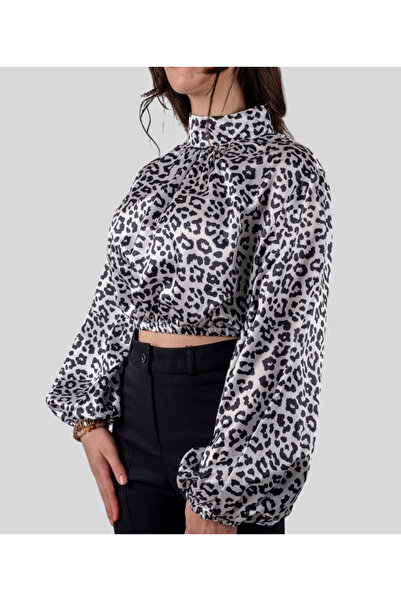 MQ بلوزة كروب توب نسائي طباعة الفهد