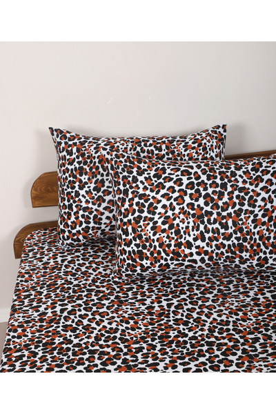ENESSA Комплект двойно спално бельо 200*220 см калъфка за пухени завивки + 2 калъфки за възглавници с цветен леопардов принт