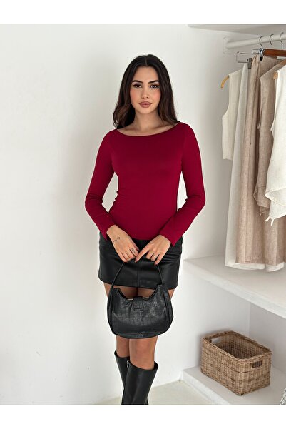 SBL COLLECTİON Kayık Yaka Stretch Fabric Women's Blouse