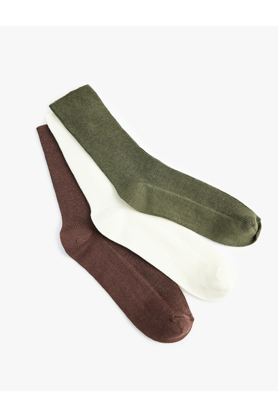 Koton Multi-Colored Cotton 3-Piece Socks Set
