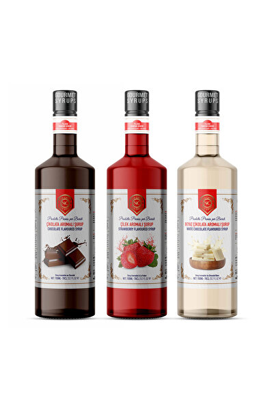 Nish Coffee Nish Çikolata,Çilek,Beyaz Çikolata Aromalı Şurup 3x700 ML - Pet Şişe