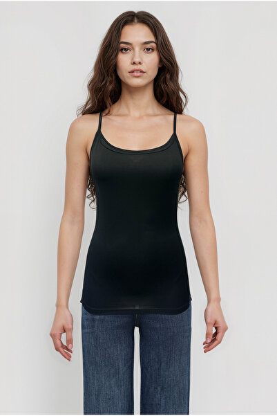 WESTMARK LONDON Jet Black Round Neck Rope Strap Women's Top Harleen