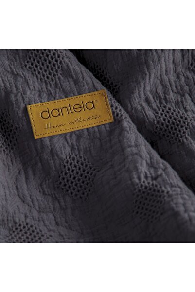 Dantela Notte Corded Fabric Bedspread - Anthracite