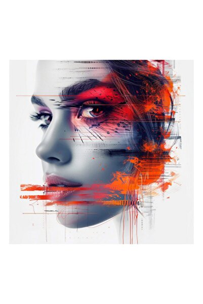 Imageland Imprimeu pe aluminiu 95x95 „O privire în spate” Portocaliu