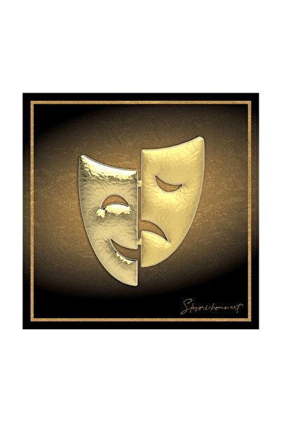 SLEVORI Pictură Măști 45×45 cm Auriu