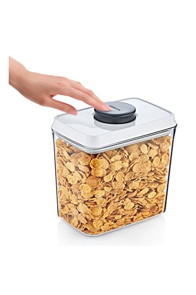 CRALEX Nesta Airtight Food Container, 1.4 L, White, Push-Button Seal, BPA-Free