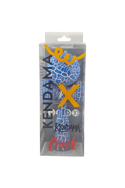 Bibilel Kids Kendama X Original Professional Lemn Cracat – 18 cm, Albastru/Alb