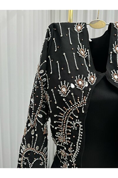 Heidi Black dress, embroidered jacket