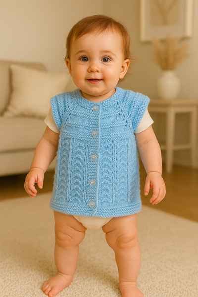 SENSSTEKSTİL 🌼   Hand Knitted Göz Nuru Patterned Baby Vest