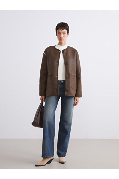 LC Waikiki Crew Neck Double-Sided Women's Coat