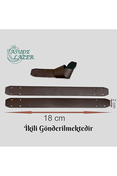 ASUDE HEDİYELİK 18 cm Mâner pentru geantă din piele cu cusătură dublă (Margin...