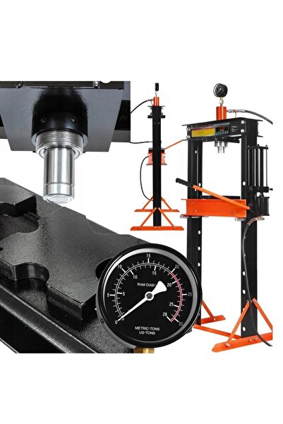 Kraft Presa hidraulica pneumatica 30 tone, cu piston glisant si manometru, 8 ...