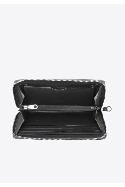 Wittchen Women's wallet made of leather from the Modern collection, black, black