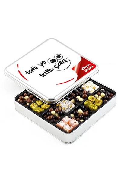 Hacı Şerif Ofis ve Yeni İş Hediyesi Kahve Draje + Çifte Kavrulmuş Lokum (Meta...