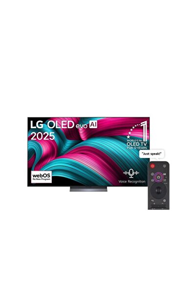 LG تلفزيون ذكي OLED evo AI C5 مقاس 83 بوصة بدقة 4K وتردد 144 هرتز وجهاز تحكم عن بعد AI Magic وDolby webOS25 2025