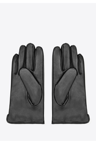 Wittchen Mănuși clasice din piele neagră pentru bărbați