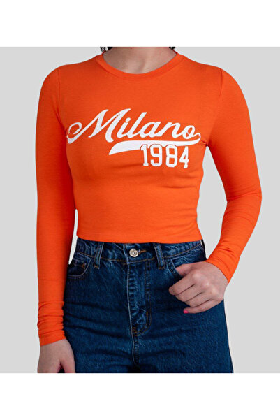 MQ Women's long-sleeved printed crop top