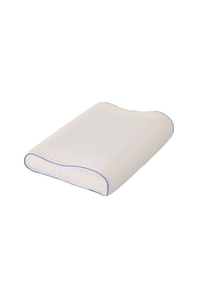 Nordic Schiller Cervical Pillow, Visco Gel Memory Foam, Ergonomic, White with Blue Accents, 60x40x11