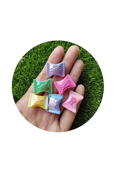 BEİLYS COSMETİCS & ACCESSORY 50 Pieces of Candy-Shaped Acrylic Perforated Beads (20mm) B:89