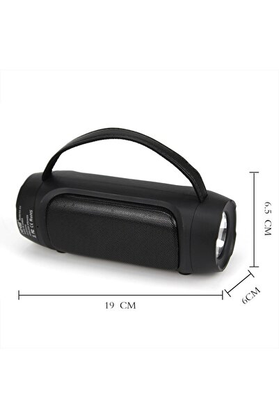 EFE UNIVERSE NNS Portable Speaker, Black — Solar Charging, FM Radio, Bluetooth, USB, TF, AUX, LED, 1200mAh, 5W