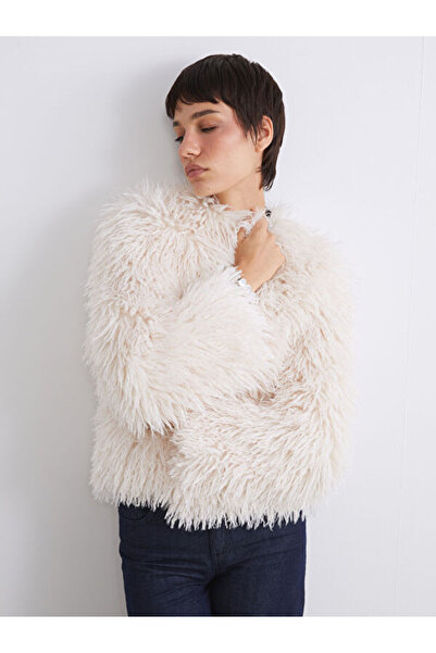 LC Waikiki Crew Neck Women's Faux Fur Coat