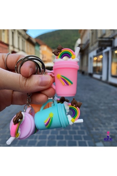 EFE UNIVERSE Set de 30 brelocuri cu ceai cu bule, silicon moale, model curcubeu 3D