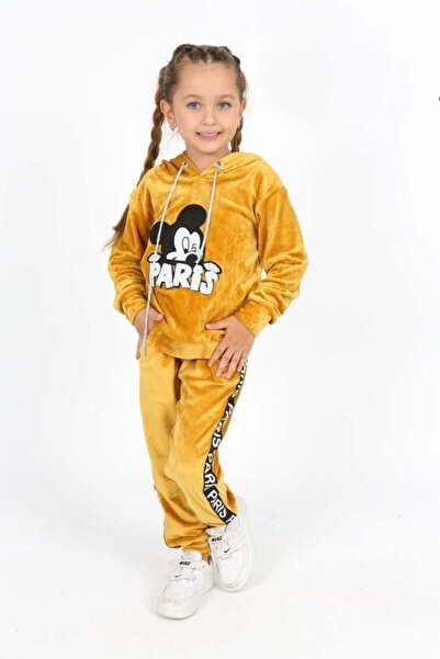 mj kids Double K Hooded Velvet Girl's Tracksuit