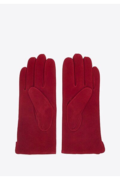 Wittchen Women's Dark Red Velour Gloves Dark Red Velour Leather Gloves