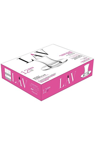 LAV Zen 12-piece Tea Glass and Saucer Set, Heat-Resistant, Transparent, 155 ml