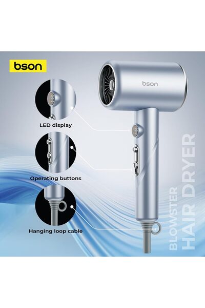 bson Blowster 1800W Hair Dryer with LCD Display & Cool Shot
