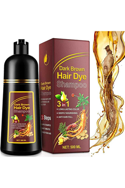 NOVA KISS Șampon colorant 3 în 1 pentru păr castaniu închis, 500 ml – Culoare...