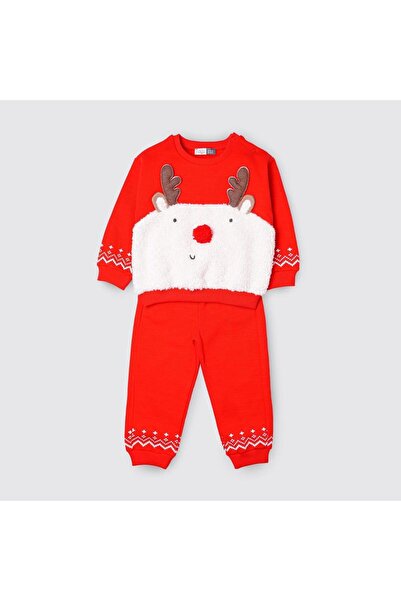 İNDİGO Girl's Christmas Themed Top and Bottom Set