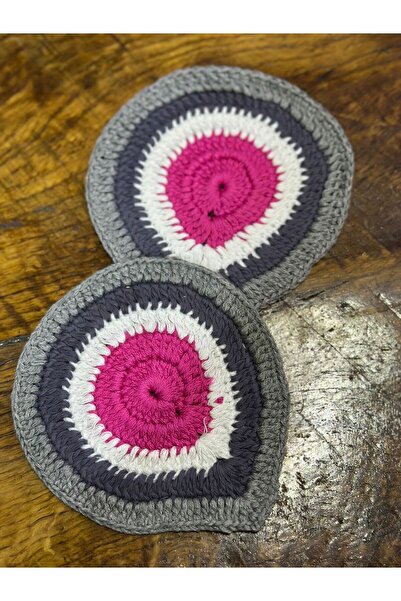 Gönülden Tasarım 2 bucăți aplicație tricotată cu cusături 14x11 cm