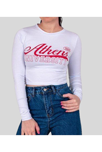 MQ Women's long-sleeved printed crop top