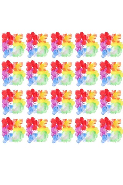 Generic Tropical Floral Hawaiian Wreath Bracelets - 10 Pairs of Colorful Wris...