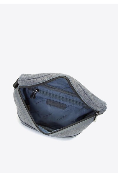 Wittchen Men's Gray Polyester Fanny Pack with PU Leather Panel