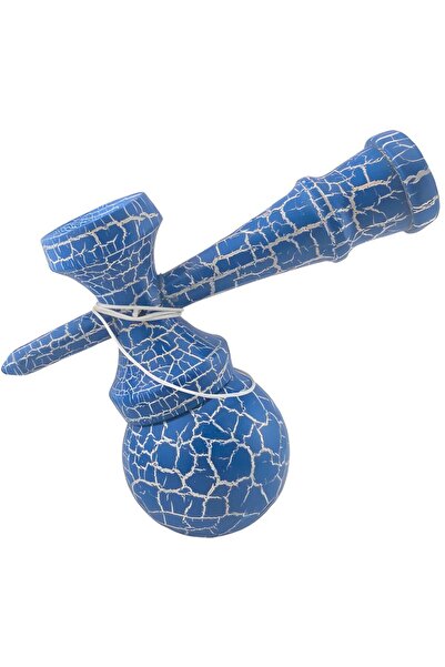 Bibilel Kids Kendama X Original Professional Lemn Cracat – 18 cm, Albastru/Alb