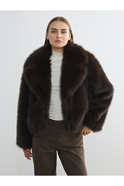 LC Waikiki Jacket Collar Women's Fur Coat